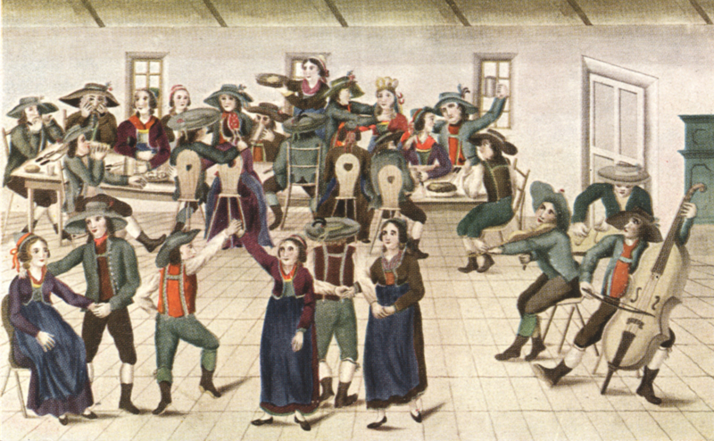 055 Hochzeit Gastmahl und Tänze im Bezirk Zell 1811 aus1kl